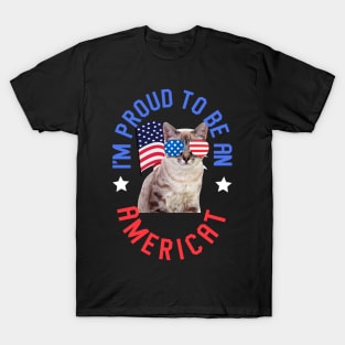 I'm Proud To Be An Americat - Funny Cat T-Shirt